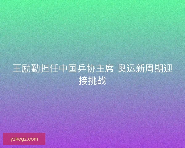 王励勤担任中国乒协主席 奥运新周期迎接挑战 王励勤担任中国乒协主席 奥运新周期迎接挑战